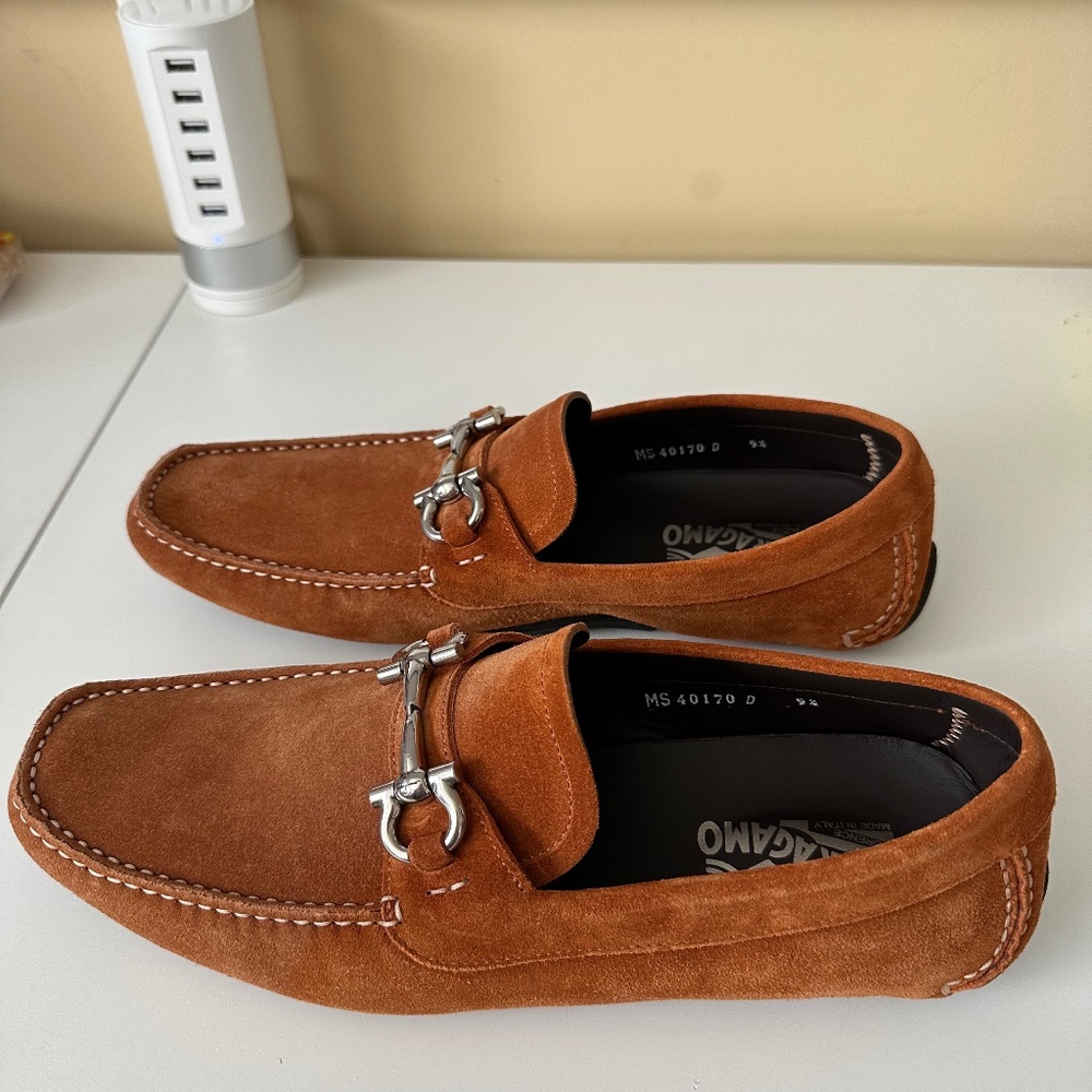 Salvatore Ferragamo Mens PARIGI Gancini Bit Shoes Drivers Loafers 9.5